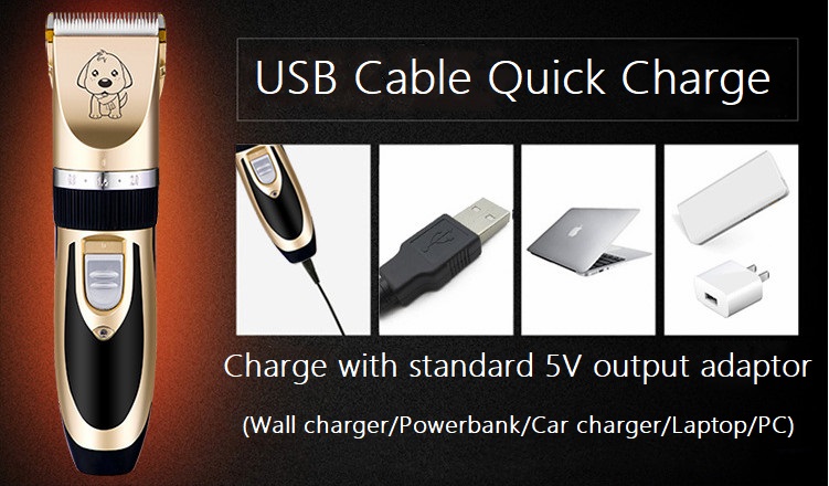 A60 USB ماكينة قص الحيوانات الأليفة اللاسلكية